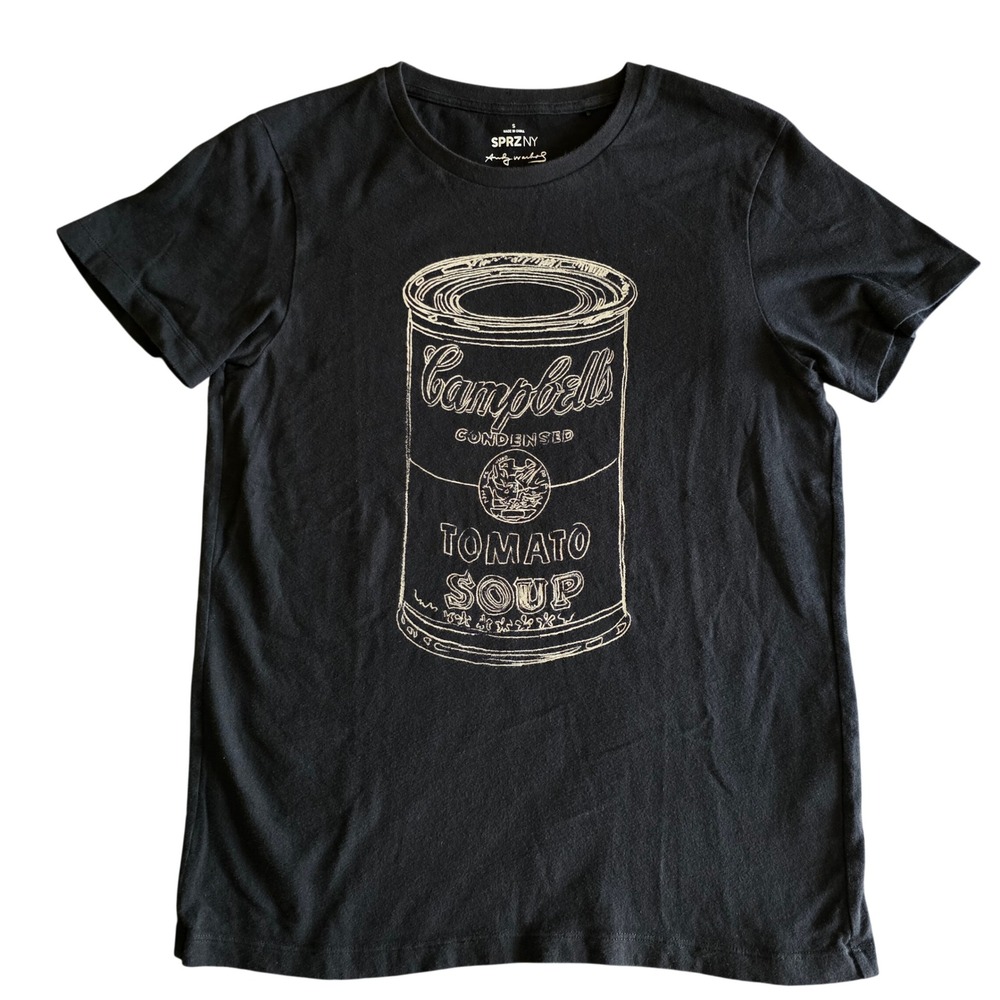 Uniqlo SPRZ NY Andy Warhol Campbells Tomato Soup Graphic T-Shirt Black Small